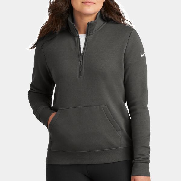 Women's Club Fleece Sleeve Swoosh 1/2 Zip Thumbnail